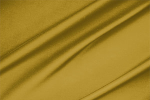 Tessuto Rasatello di Cotone Stretch Giallo Ocra in Cotone, Stretch per abbigliamento
