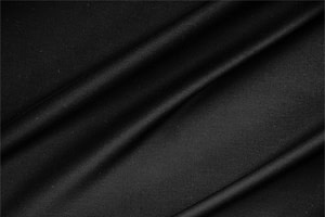 Black lightweight stretch cotton sateen fabric for dressmaking
