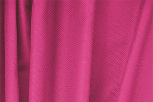 Tessuto Piquet Stretch di Cotone Fuxia per abbigliamento
