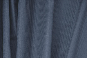 Tessuto Piquet Stretch Blu Avio in Cotone, Stretch per abbigliamento