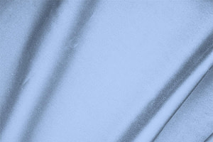 Light blue lightweight stretch cotton satin fabric for dressmaking