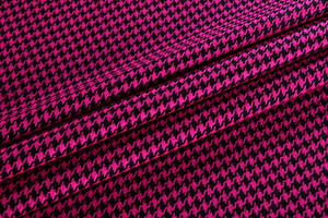 Black, Fuxia Wool fabric for dressmaking