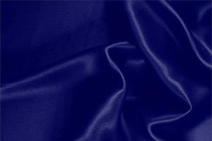Tessuto Crêpe Satin Blu Persia in Seta per Abbigliamento UN000177