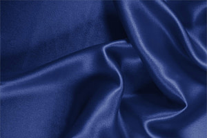 Tissu Couture Crêpe Satin Bleu saphir en Soie