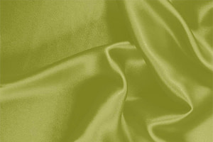 Tessuto Crêpe Satin Verde Acido in Seta per Abbigliamento UN000201