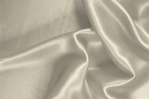 Tessuto Raso Stretch Beige Amianto in Seta, Stretch per Abbigliamento UN000613