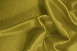 Tessuto Raso Stretch Verde Olio in Seta, Stretch per Abbigliamento UN000618
