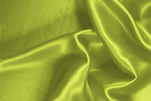 Tessuto Raso Stretch Verde Mela in Seta, Stretch per Abbigliamento UN000619