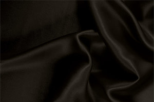 Tessuto Raso Stretch Marrone Cioccolato in Seta, Stretch per Abbigliamento UN000614