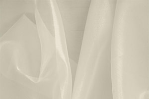 Tessuto Organza Bianco Vaniglia in Seta per abbigliamento
