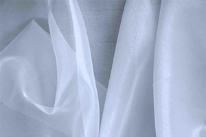Tissu Couture Organza Bleu rosée en Soie UN000582
