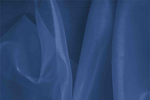 Tissu Couture Organza Bleu saphir en Soie UN000583