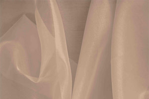 Tissu Couture Organza Gris blush en Soie UN000579