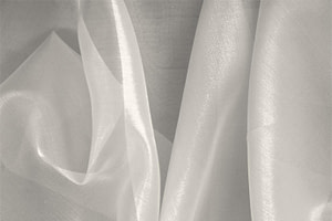 Tissu Couture Organza Gris brumeux en Soie