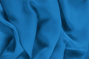 Tissu Georgette Bleu portofino en Soie pour vêtements