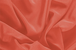 Tissu Couture Crêpe de Chine Orange tomate en Soie UN000345