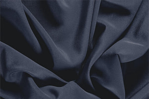 Tissu Couture Crêpe de Chine Bleu nuit en Soie UN000369