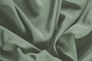 Tissu Couture Crêpe de Chine Vert armée en Soie UN000379