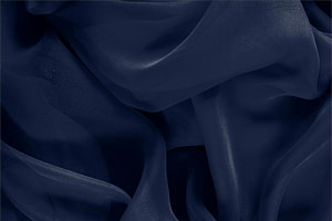Tessuto Chiffon Blu Navy in Seta per abbigliamento