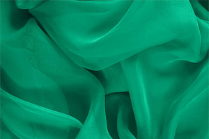 Tessuto Chiffon Verde Bandiera in Seta per abbigliamento