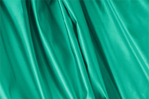 Tessuto Duchesse Verde Bandiera in Seta per abbigliamento