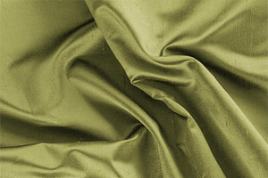 Tessuto Raso Shantung Giallo Lime in Seta per abbigliamento