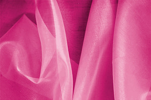 Azalea fuchsia pure silk organza fabric for dressmaking
