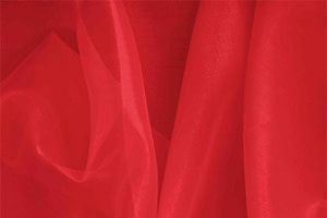 Geranium Red Silk Organza Apparel Fabric