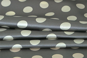 Tissu Raso Se Ominibus Pois 201906 Blanc, Gris en Soie