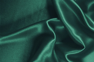 Shaded Spruce Green Silk, Stretch Silk Satin Stretch Apparel Fabric