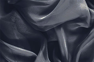 Anthracite Gray Silk Chiffon Apparel Fabric
