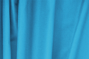 Turquoise Blue Cotton, Stretch Pique Stretch Apparel Fabric