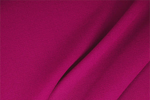 Cyclamen fuchsia double-faced wool crêpe fabric for dressmaking