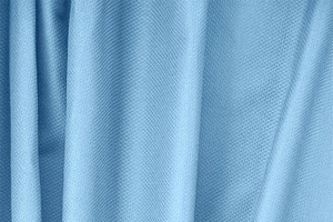 Capri Blue Cotton, Stretch Pique Stretch Apparel Fabric