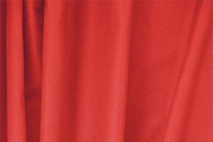 Coral orange stretch cotton piqué fabric for dressmaking - new tess