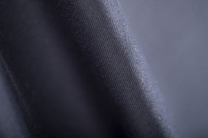 Graphite black three-dimensional gabardine fabric in stretch cotton