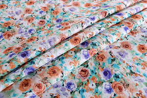Tessuto Mussola Rose ST000719 per Abbigliamento