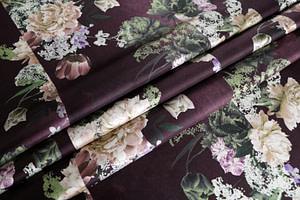 Tessuto Twill Peonie ST000788 per Abbigliamento