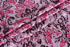 Flowers Print, Velvet Apparel Fabric ST000895