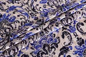 Flowers Print, Velvet Apparel Fabric ST000895