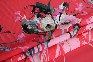Flowers Print Apparel Fabric ST000569