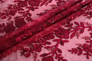 Flowers Laces-Embroidery Apparel Fabric TC001092