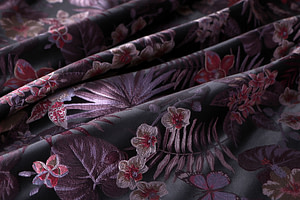 Flowers Jacquard Apparel Fabric UN001249