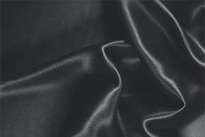 Anthracite Gray Silk Crêpe Satin Apparel Fabric