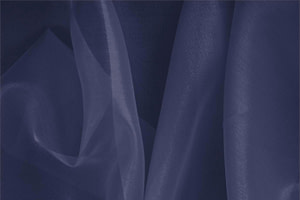 Marine Blue Silk Organza Apparel Fabric