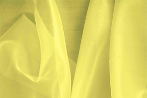 Lemon Yellow Silk Organza Apparel Fabric