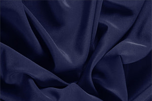 Marine Blue Silk Crêpe de Chine Apparel Fabric