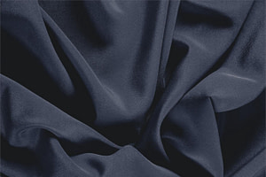 Night Blue Silk Crêpe de Chine Apparel Fabric
