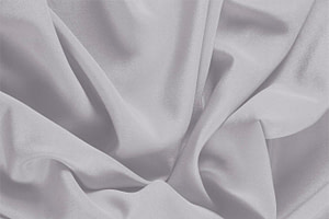 Silver Silver Silk Crêpe de Chine Apparel Fabric