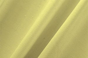 Lemon Yellow Cotton, Silk Double Shantung Apparel Fabric